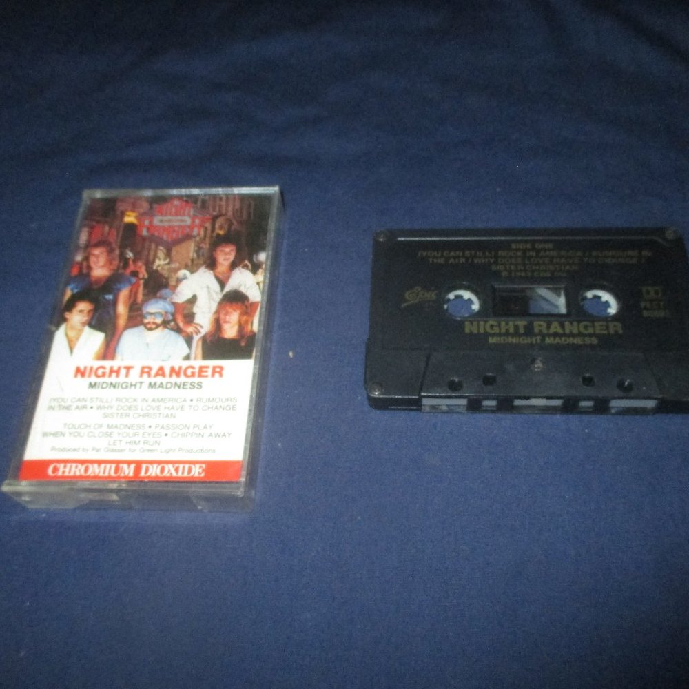 Night Ranger - Midnight Madness on cassette (CBS Records Canada, 1983)